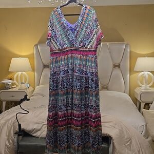 Chris McLaughlin Vibrant Multicolor Maxi Dress Size 22 W